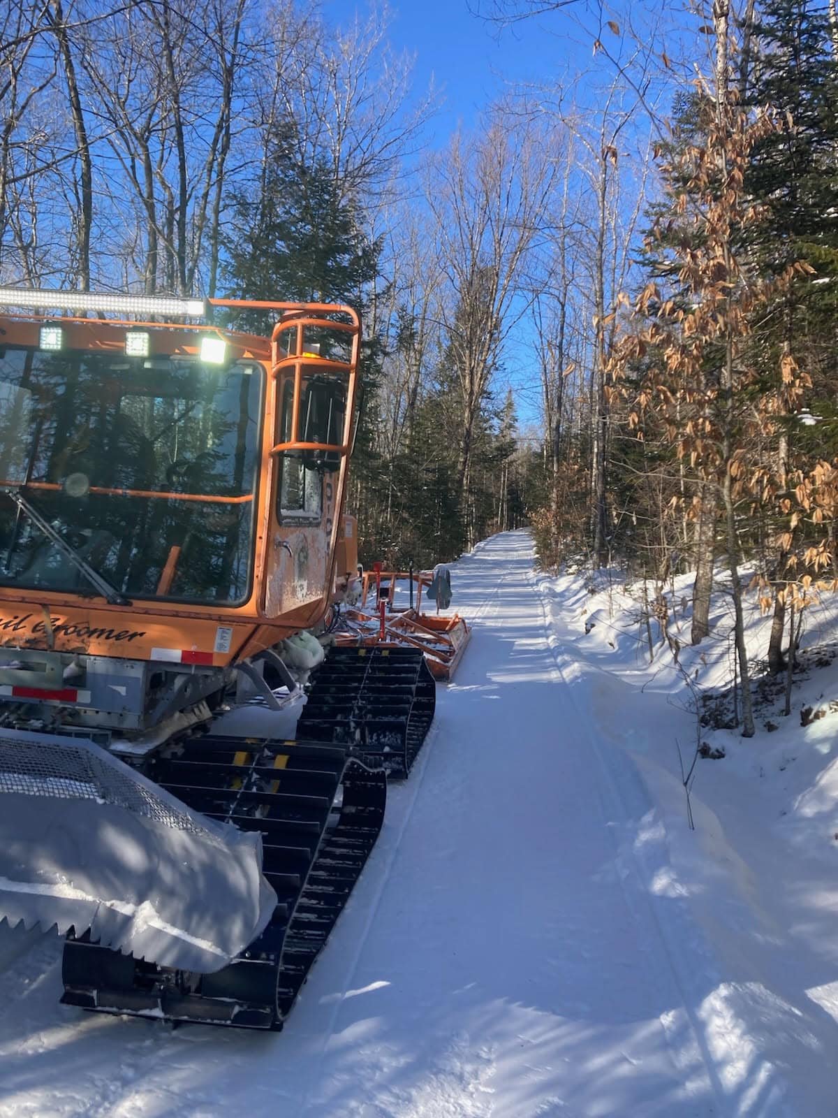 Grooming along Narrow Gauge Snowmobile Club trails